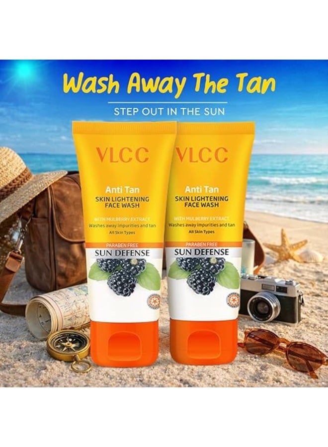 VLCC Anti-Tan Skin Lightening Face Wash – 150 ml x 2 (300 ml) | With Mulberry & Orange Peel Extract | Brightening Sunscreen with Broad Spectrum Protection | Removes sun damage, spots and dullness - Image 4